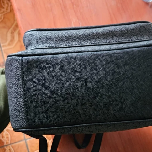Guess Gray Monogram Backpack with Metallic Hardware